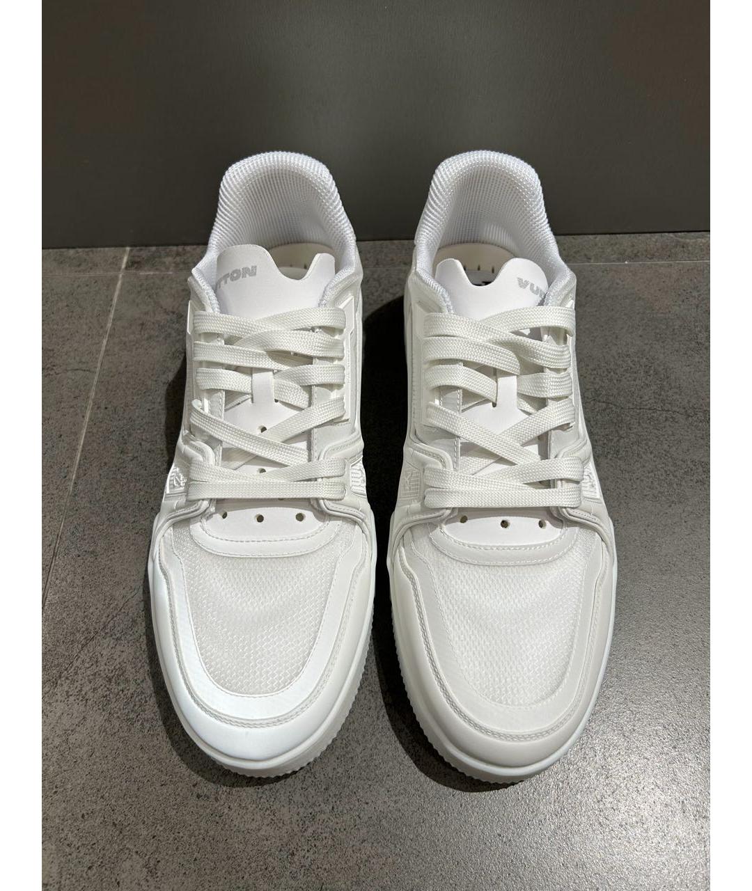 LOUIS VUITTON Белые кожаные низкие кроссовки / кеды, фото 2