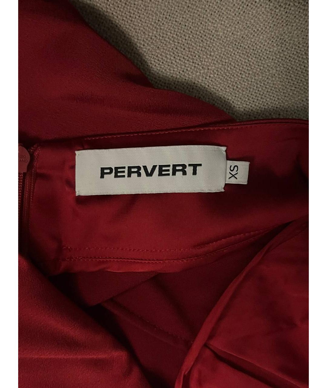 PERVERT Бордовое полиэстеровое вечернее платье, фото 6