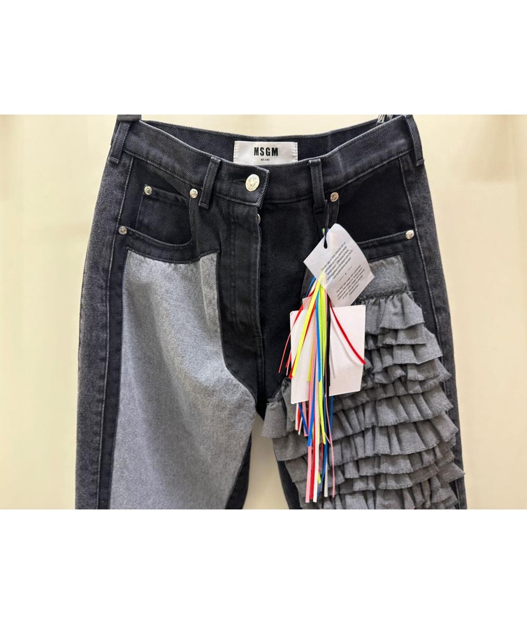 MSGM Серые хлопковые прямые джинсы, фото 3