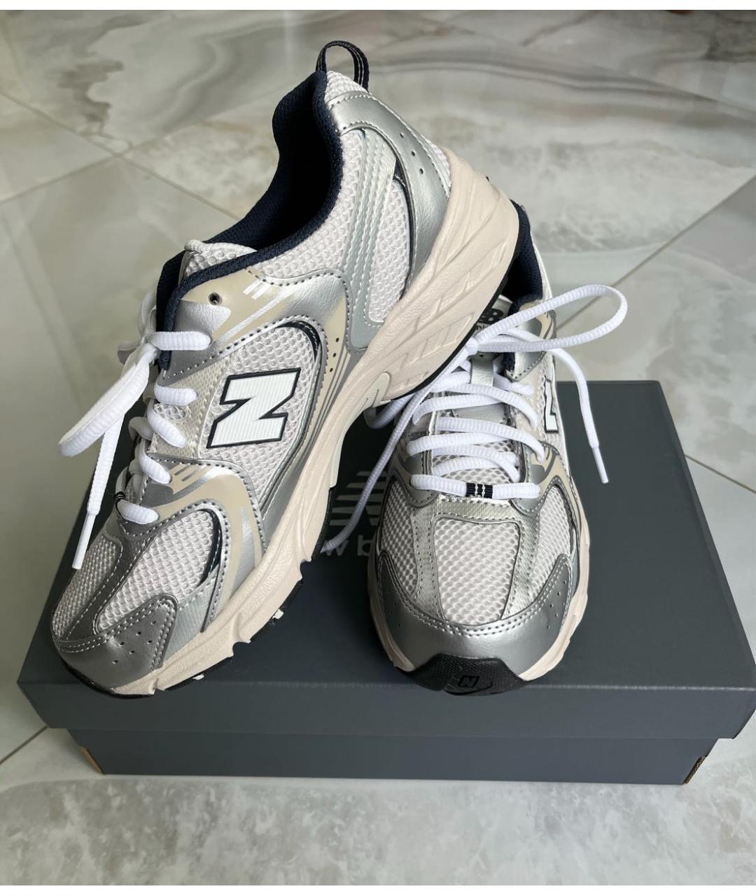 NEW BALANCE Белые кожаные кроссовки, фото 4