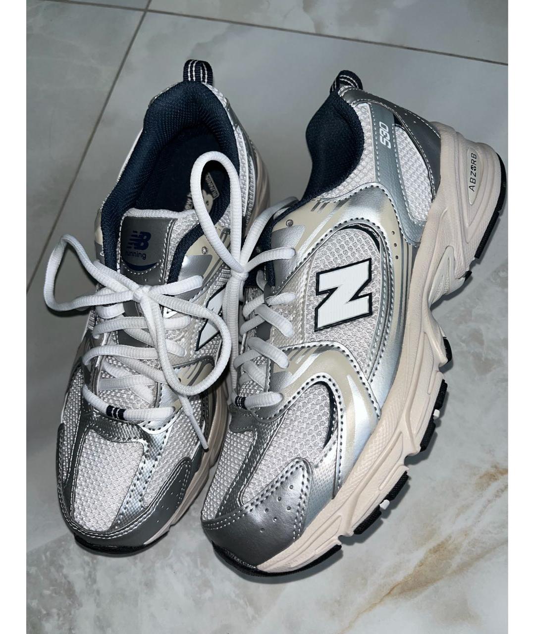 NEW BALANCE Белые кожаные кроссовки, фото 3