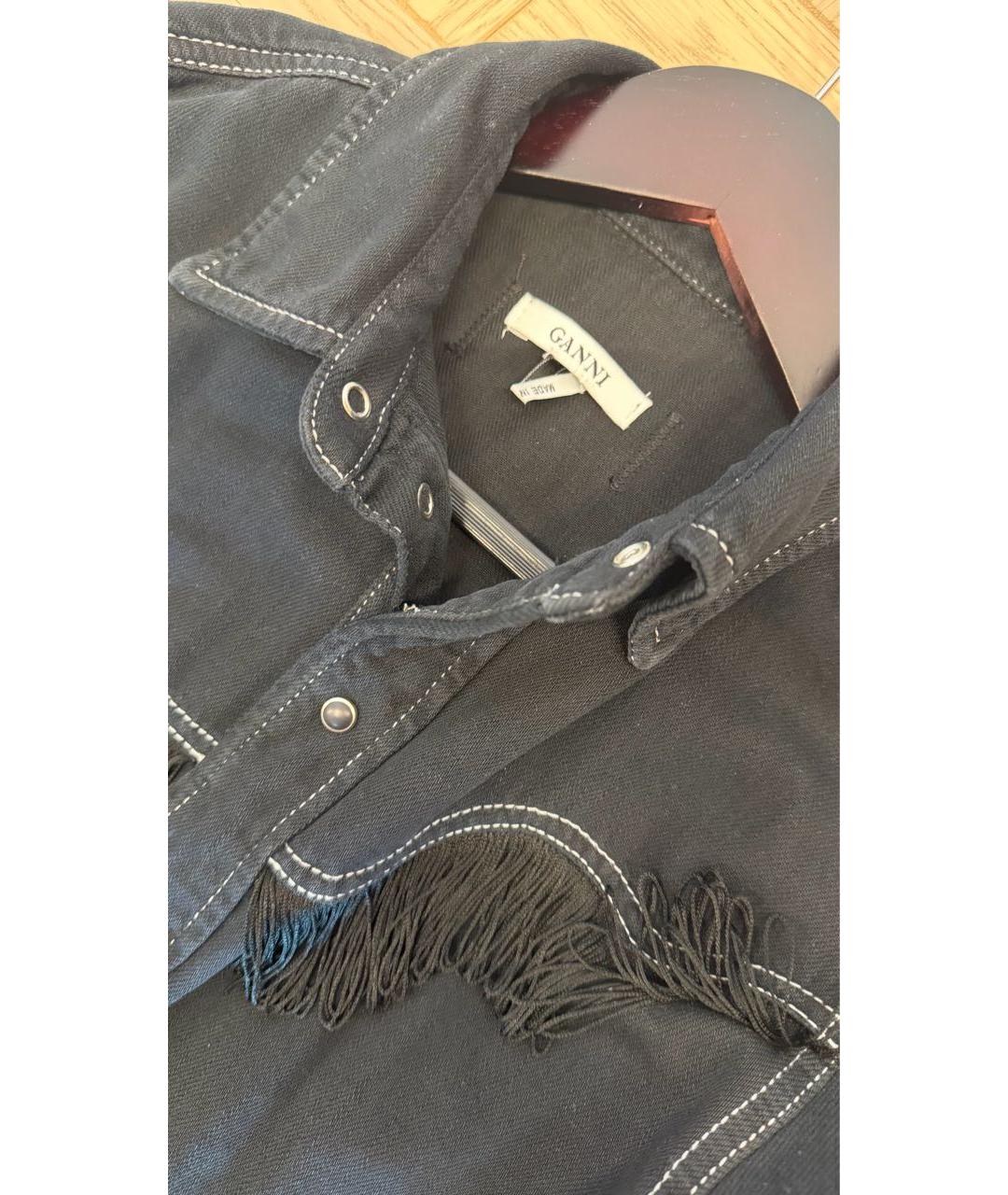 GANNI Черная деним рубашка, фото 4