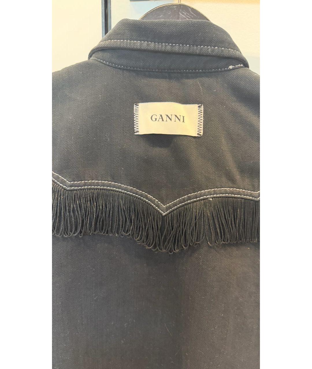 GANNI Черная деним рубашка, фото 5