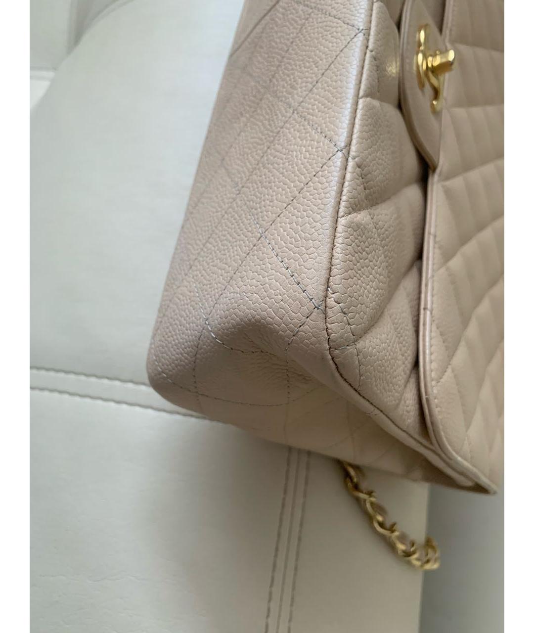 CHANEL Бежевая кожаная сумка через плечо, фото 7