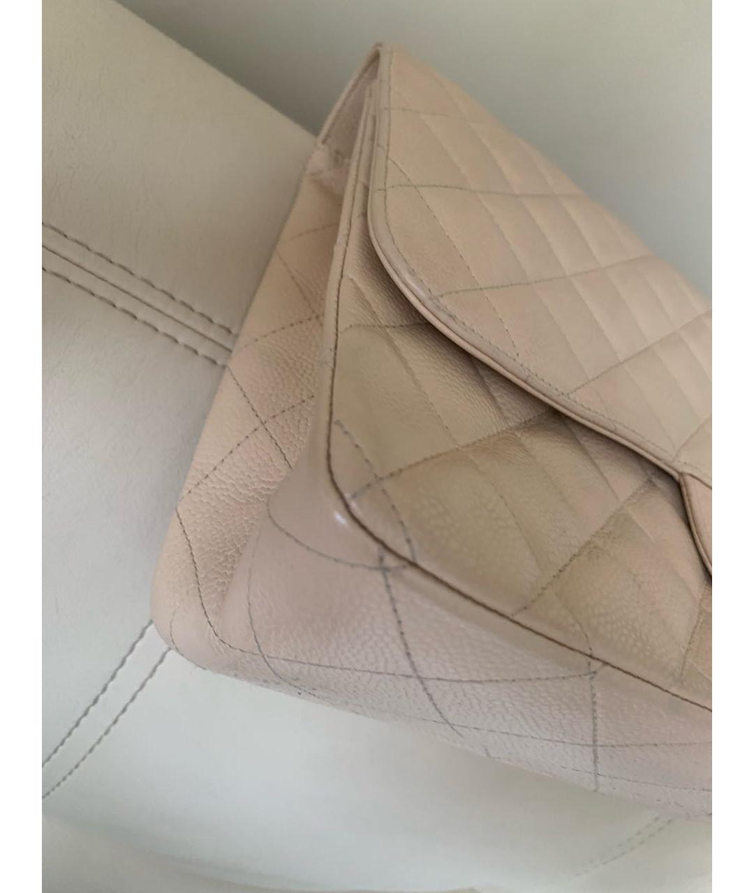 CHANEL Бежевая кожаная сумка через плечо, фото 6