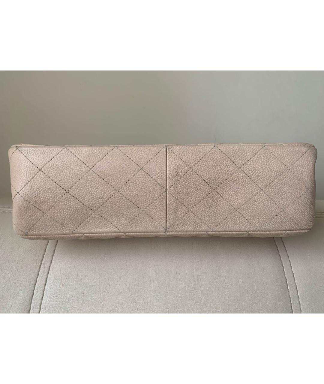 CHANEL Бежевая кожаная сумка через плечо, фото 5