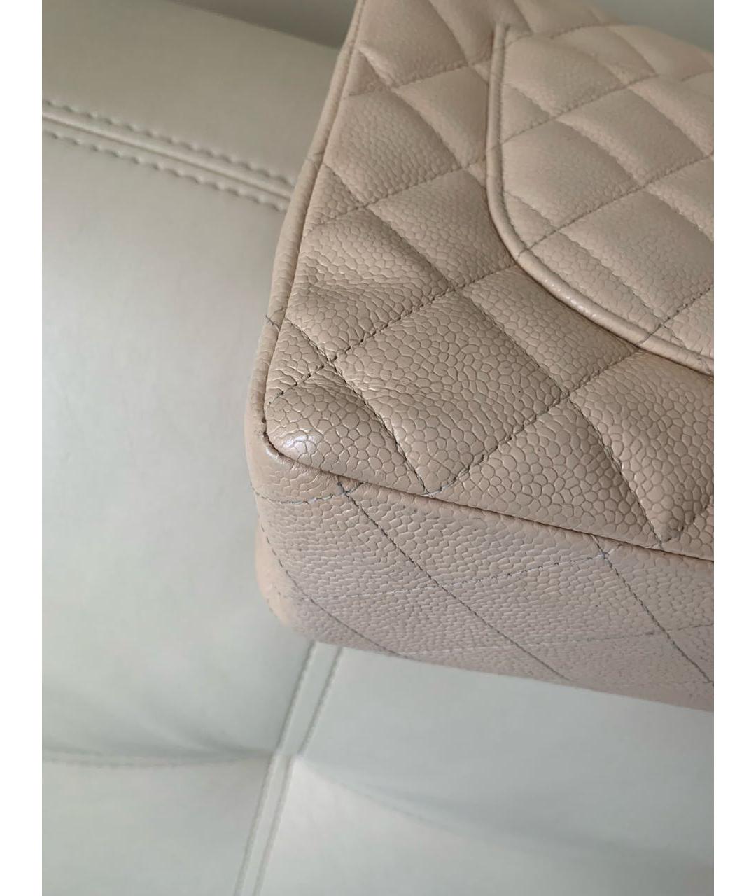 CHANEL Бежевая кожаная сумка через плечо, фото 8