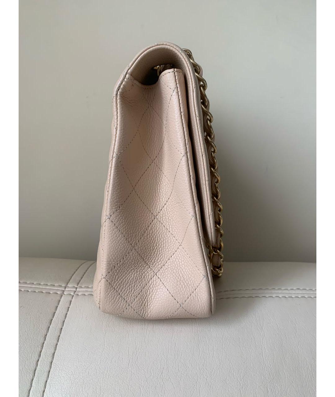 CHANEL Бежевая кожаная сумка через плечо, фото 2