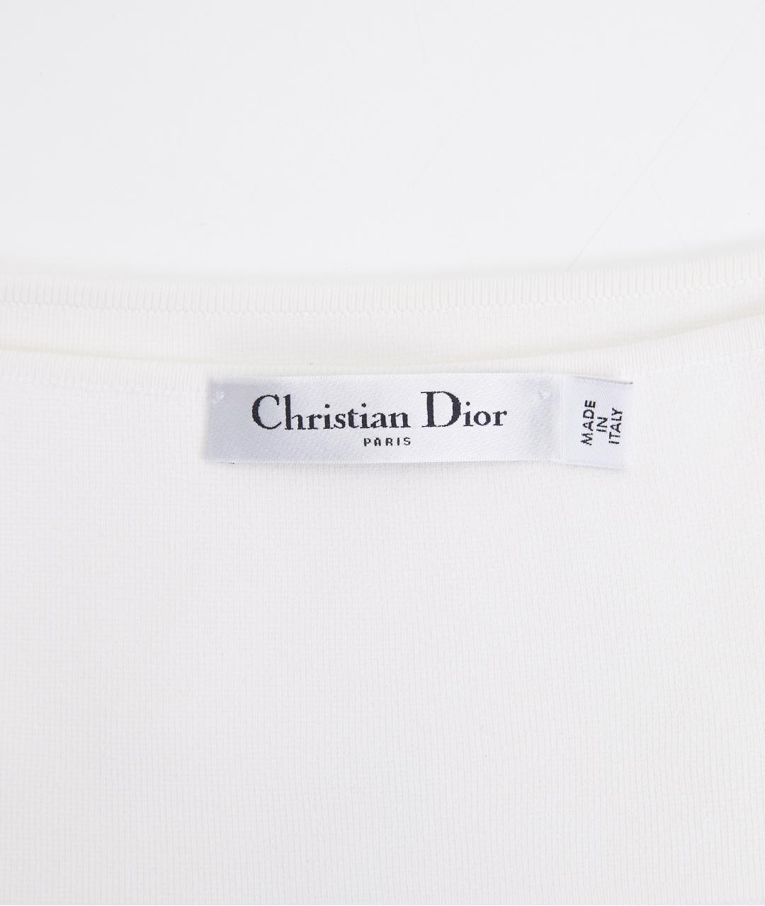 CHRISTIAN DIOR Белая вискозная майка, фото 3