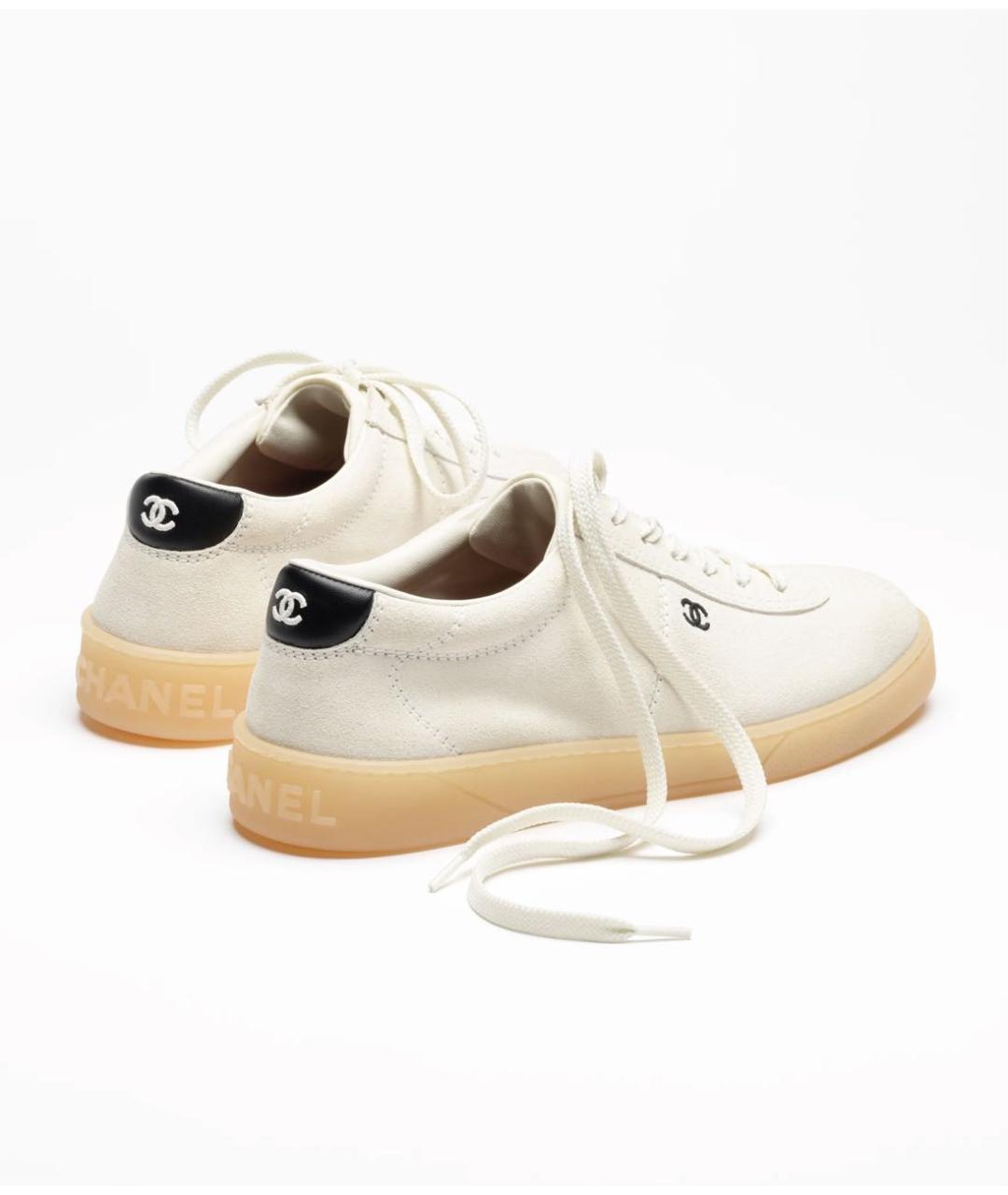 CHANEL Бежевые замшевые кеды, фото 7