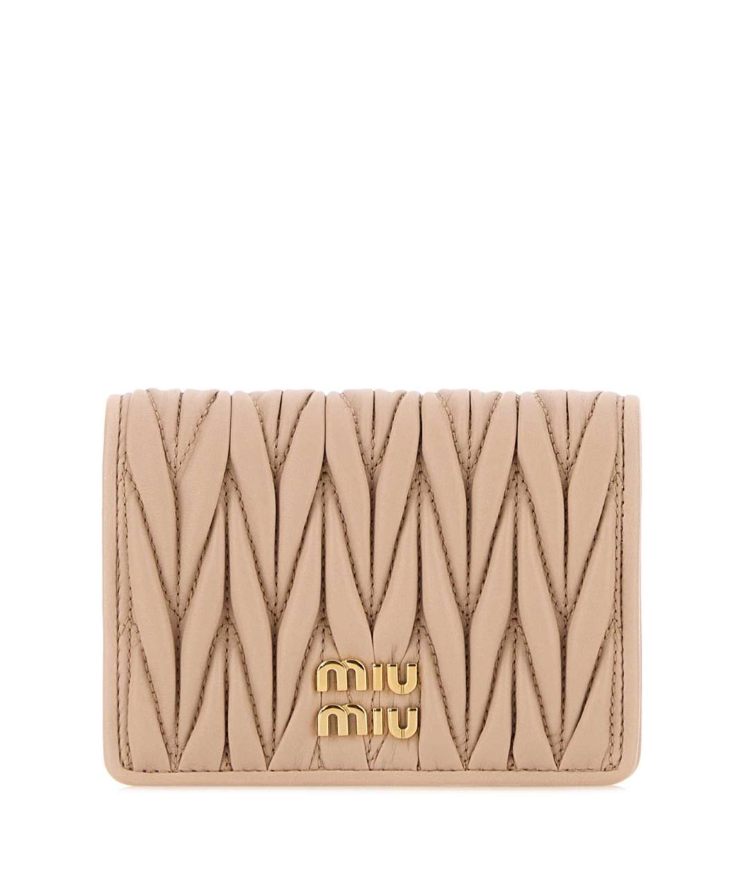 MIU MIU Бежевый кожаный кошелек, фото 1