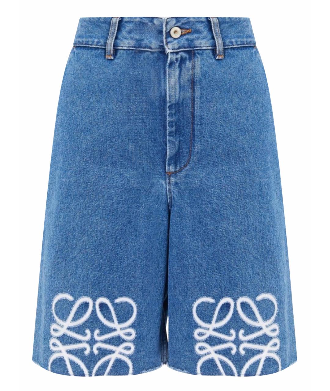 LOEWE Голубые хлопковые шорты, фото 1