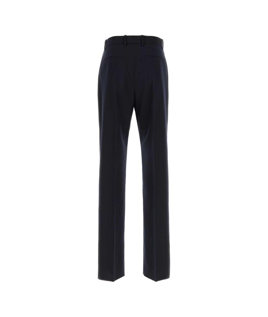 JIL SANDER Синие шерстяные повседневные брюки, фото 2