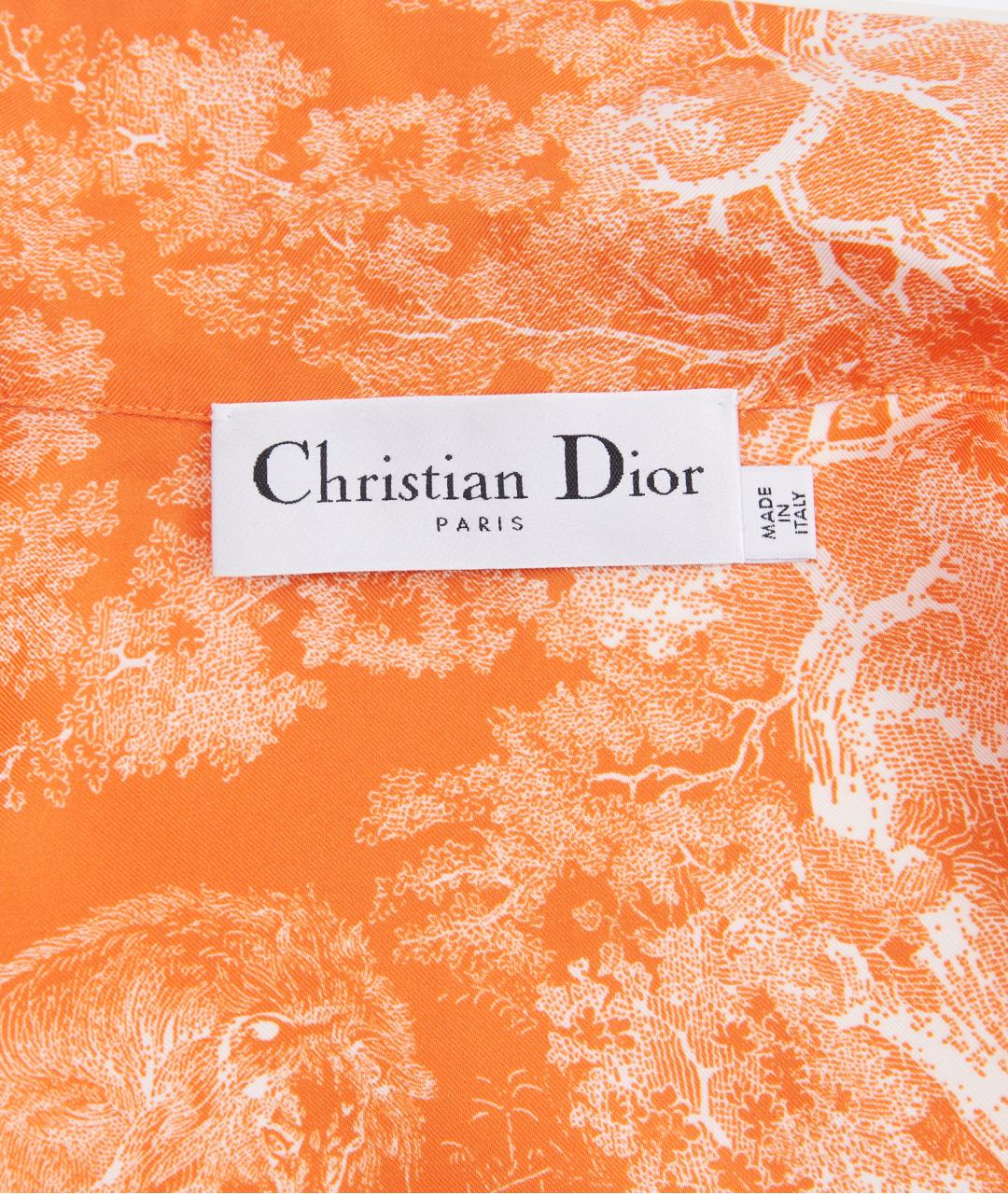 CHRISTIAN DIOR Оранжевый шелковый костюм с брюками, фото 4