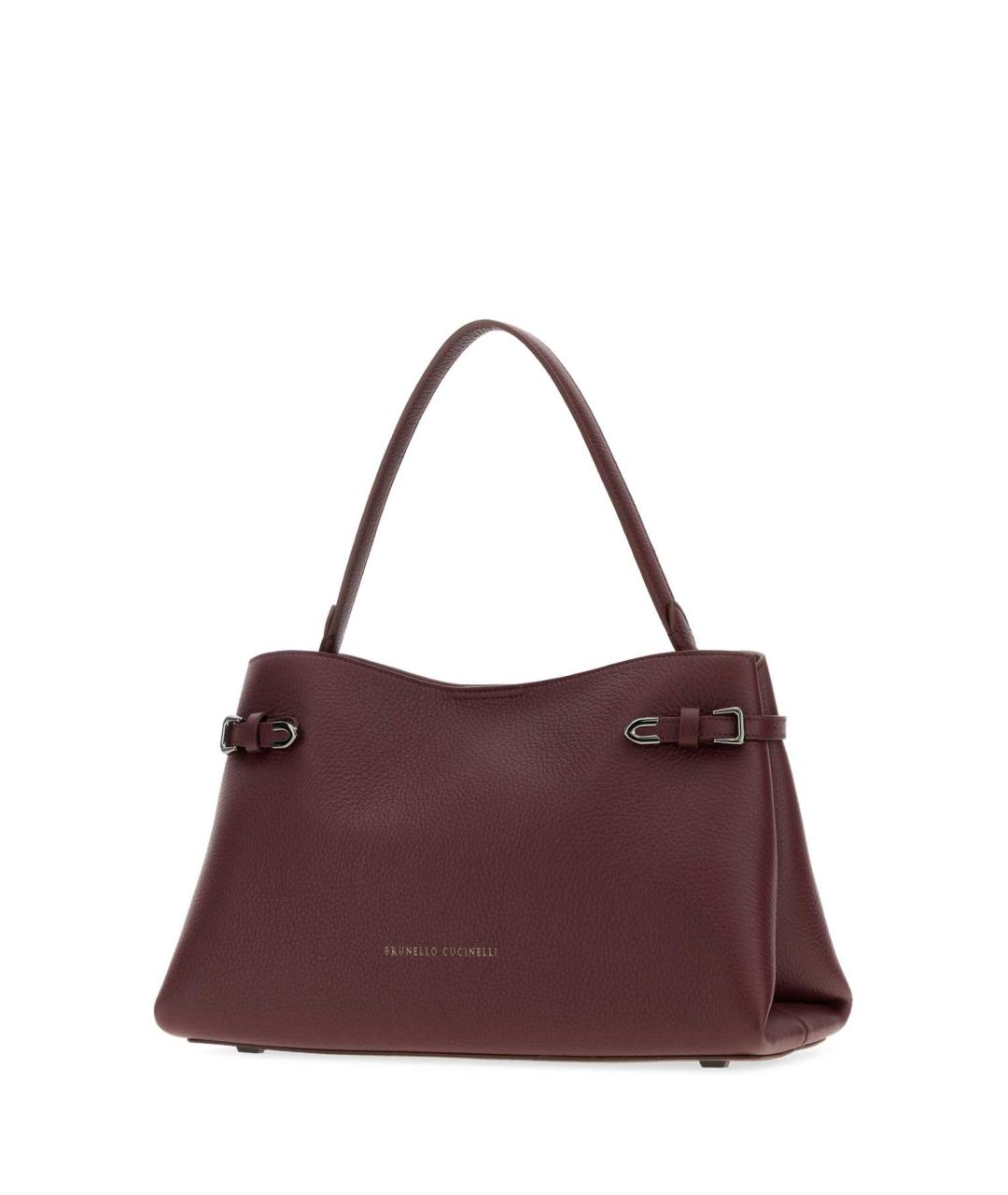 BRUNELLO CUCINELLI Фиолетовая кожаная сумка с короткими ручками, фото 2