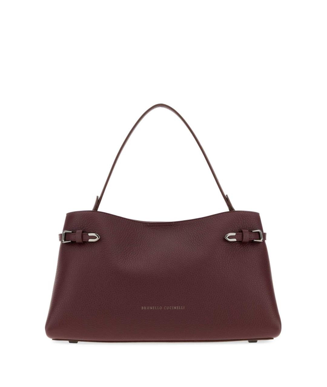 BRUNELLO CUCINELLI Фиолетовая кожаная сумка с короткими ручками, фото 1