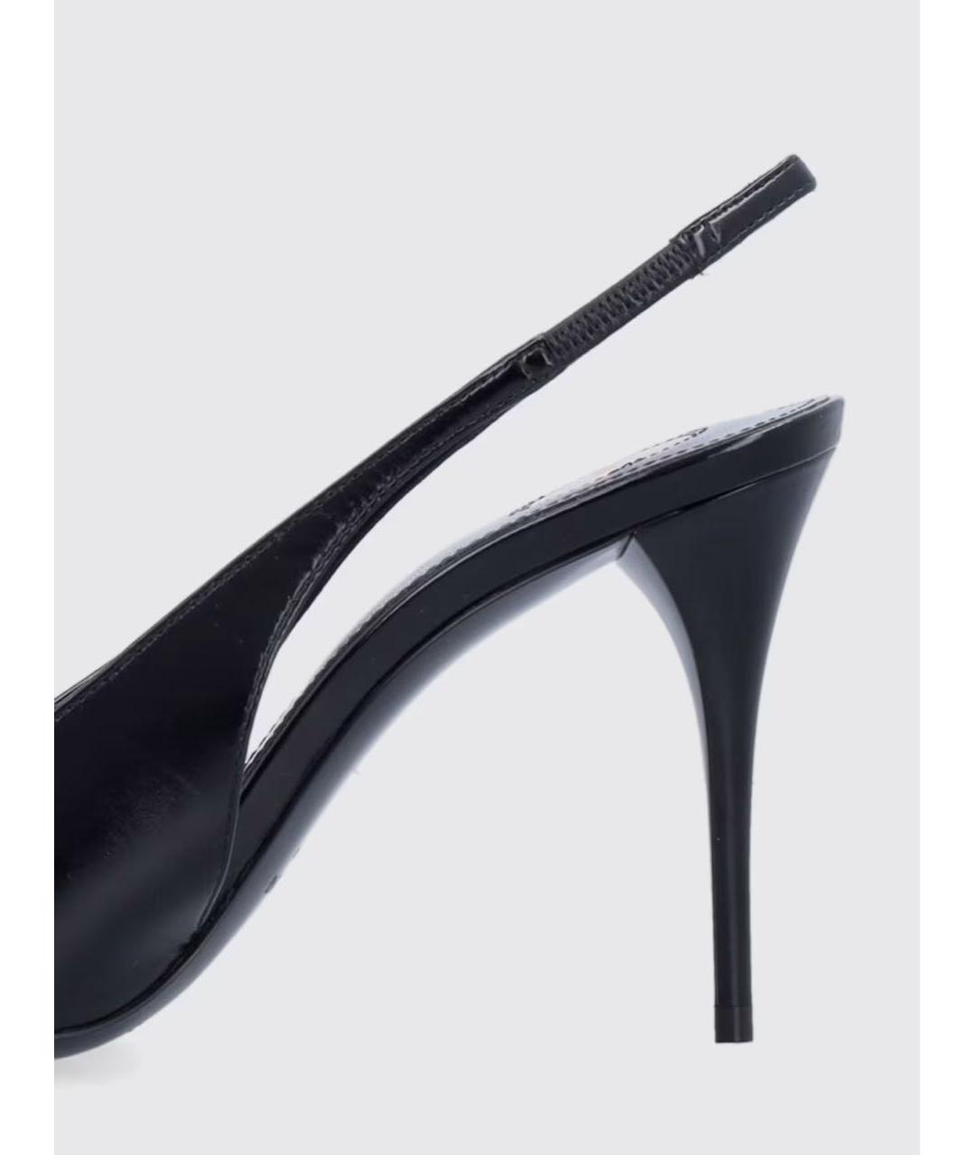 SAINT LAURENT Черные кожаные туфли, фото 4