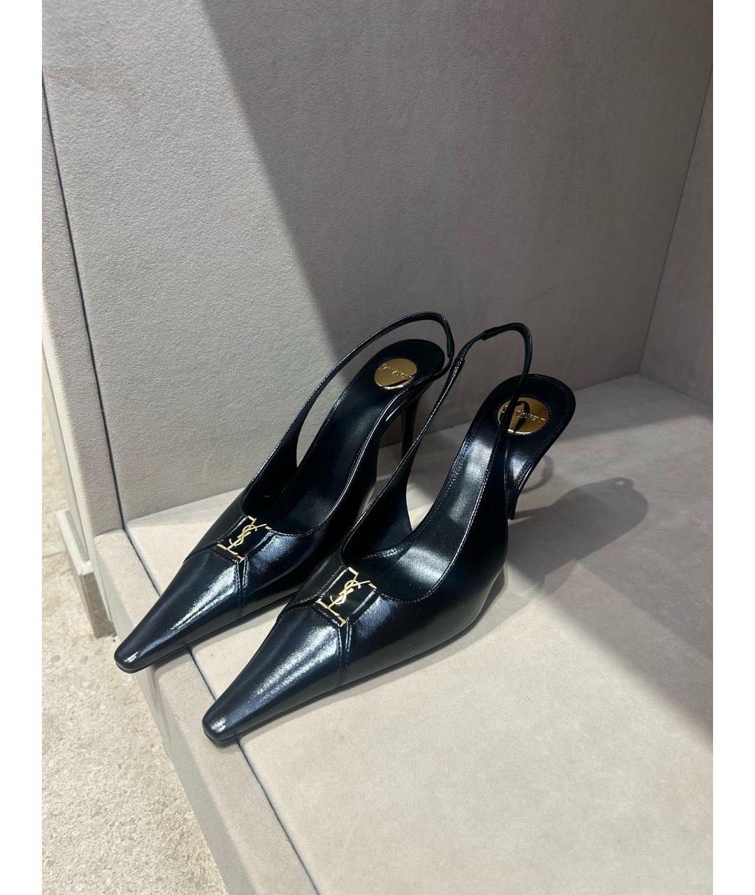 SAINT LAURENT Черные кожаные туфли, фото 6