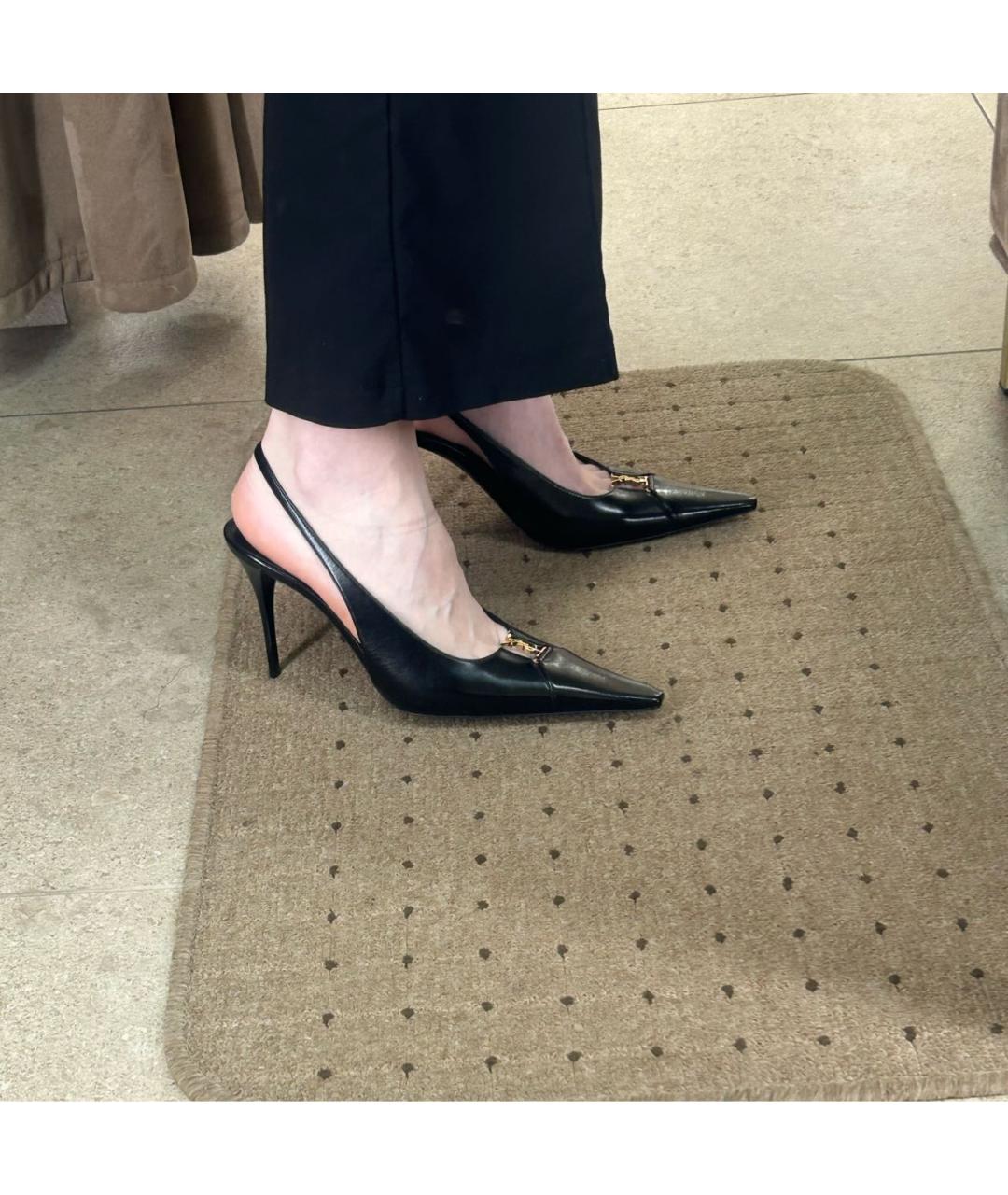 SAINT LAURENT Черные кожаные туфли, фото 5