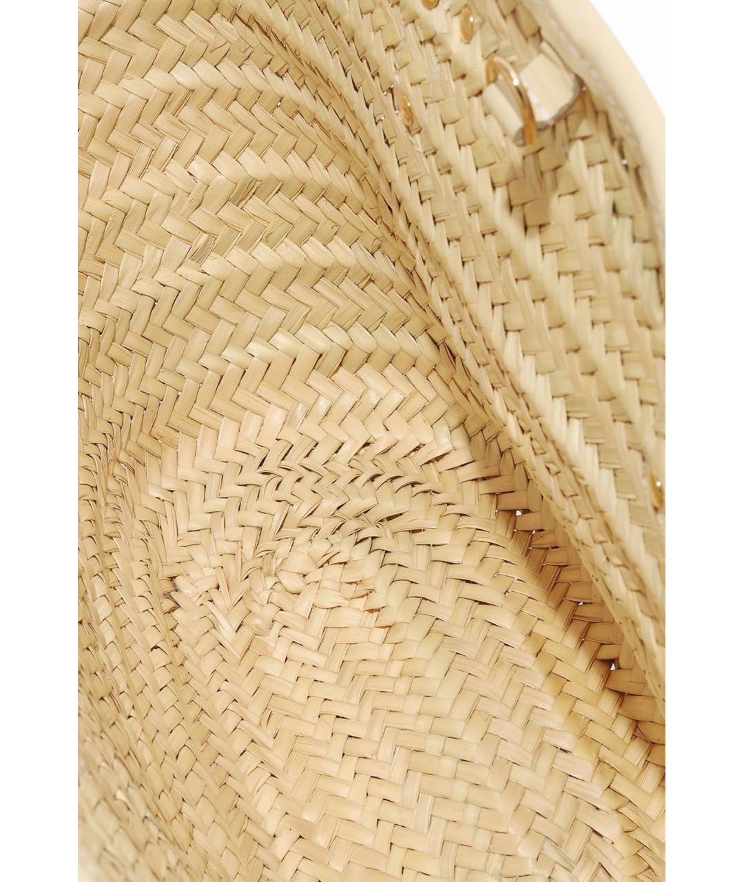 JACQUEMUS Бежевая пелетеная пляжная сумка, фото 4