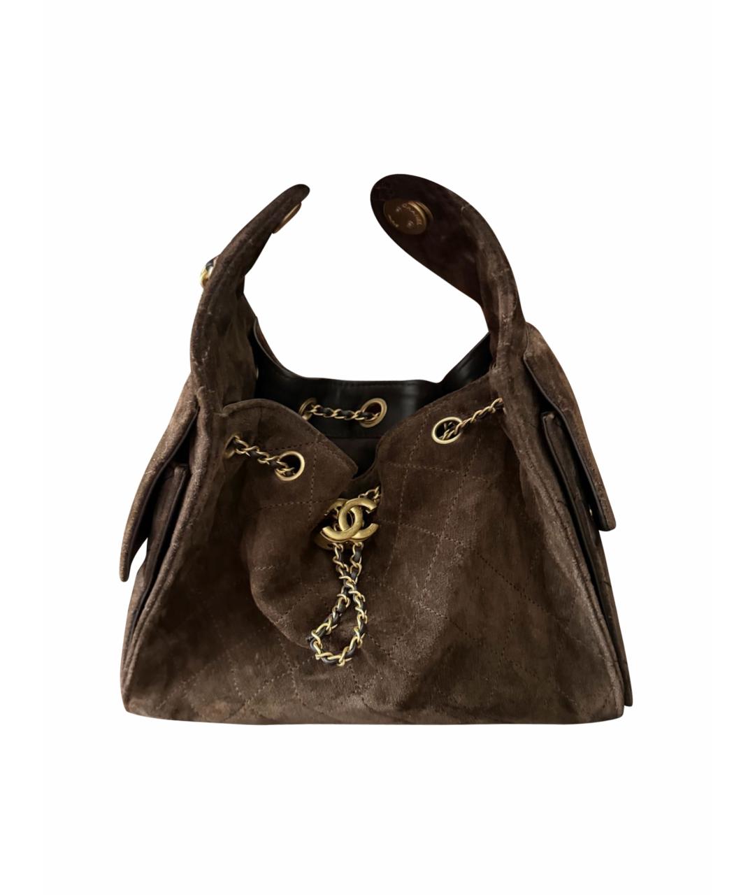 CHANEL Коричневая замшевая сумка через плечо, фото 1