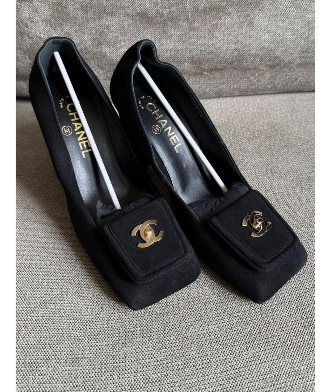 CHANEL Черные замшевые туфли, фото 2