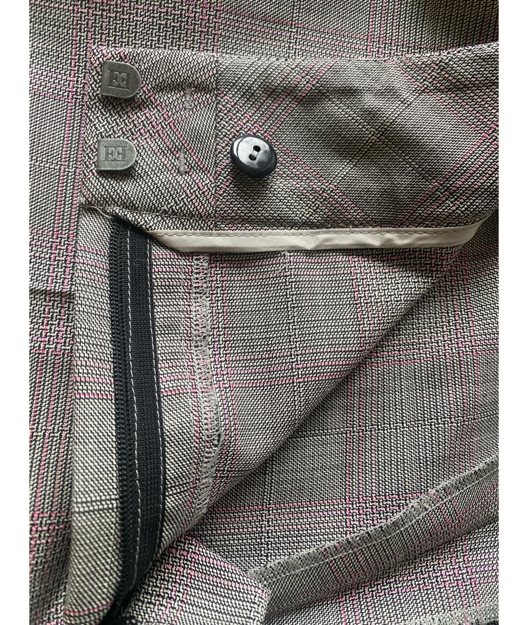 ESCADA Серые шерстяные прямые брюки, фото 5