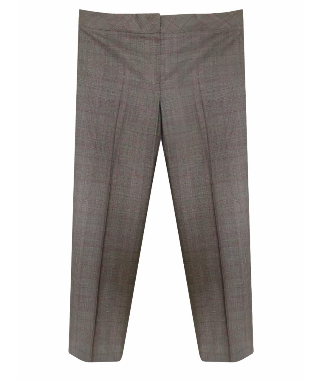 ESCADA Серые шерстяные прямые брюки, фото 1