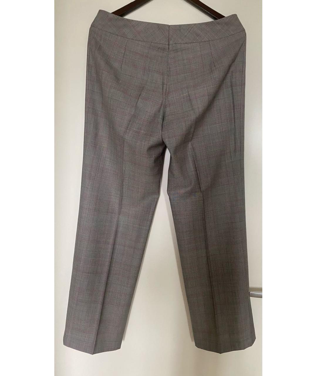 ESCADA Серые шерстяные прямые брюки, фото 2