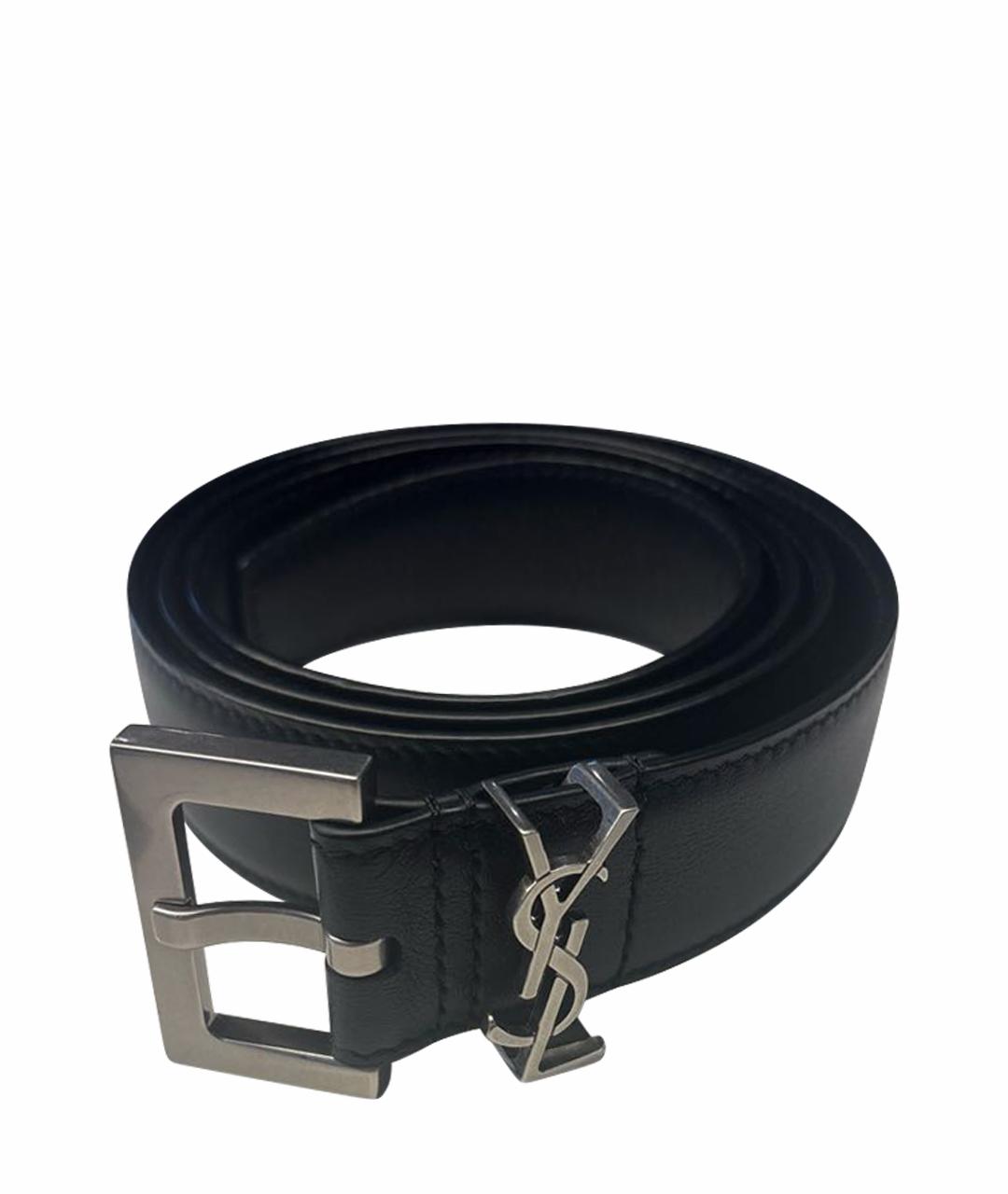 SAINT LAURENT Черный кожаный ремень, фото 1