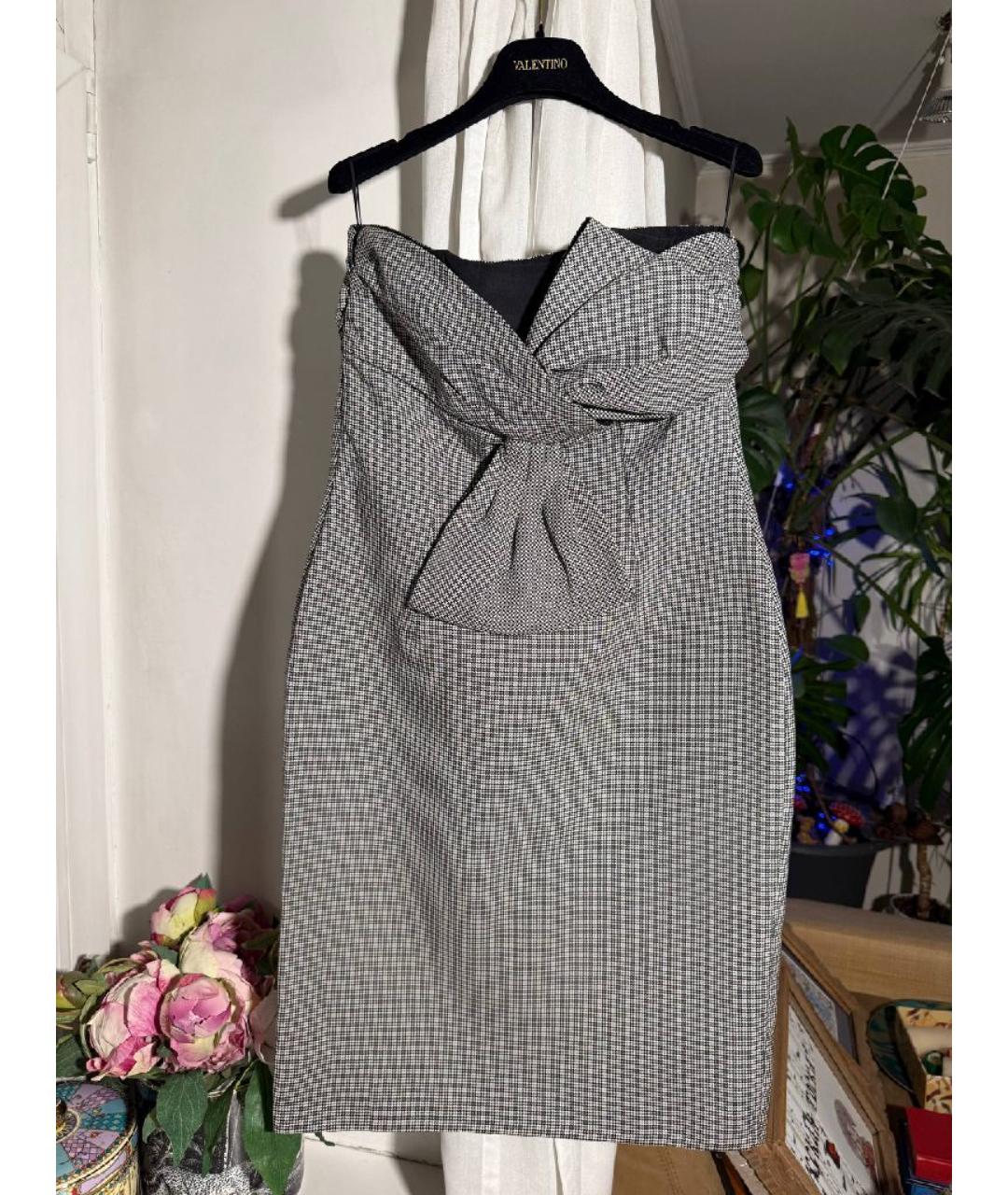 VALENTINO Серое шерстяное коктейльное платье, фото 2