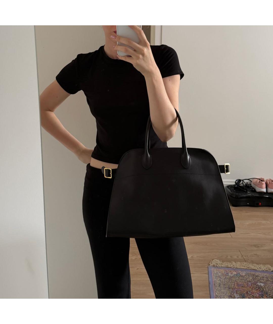 THE ROW Черная кожаная сумка тоут, фото 5