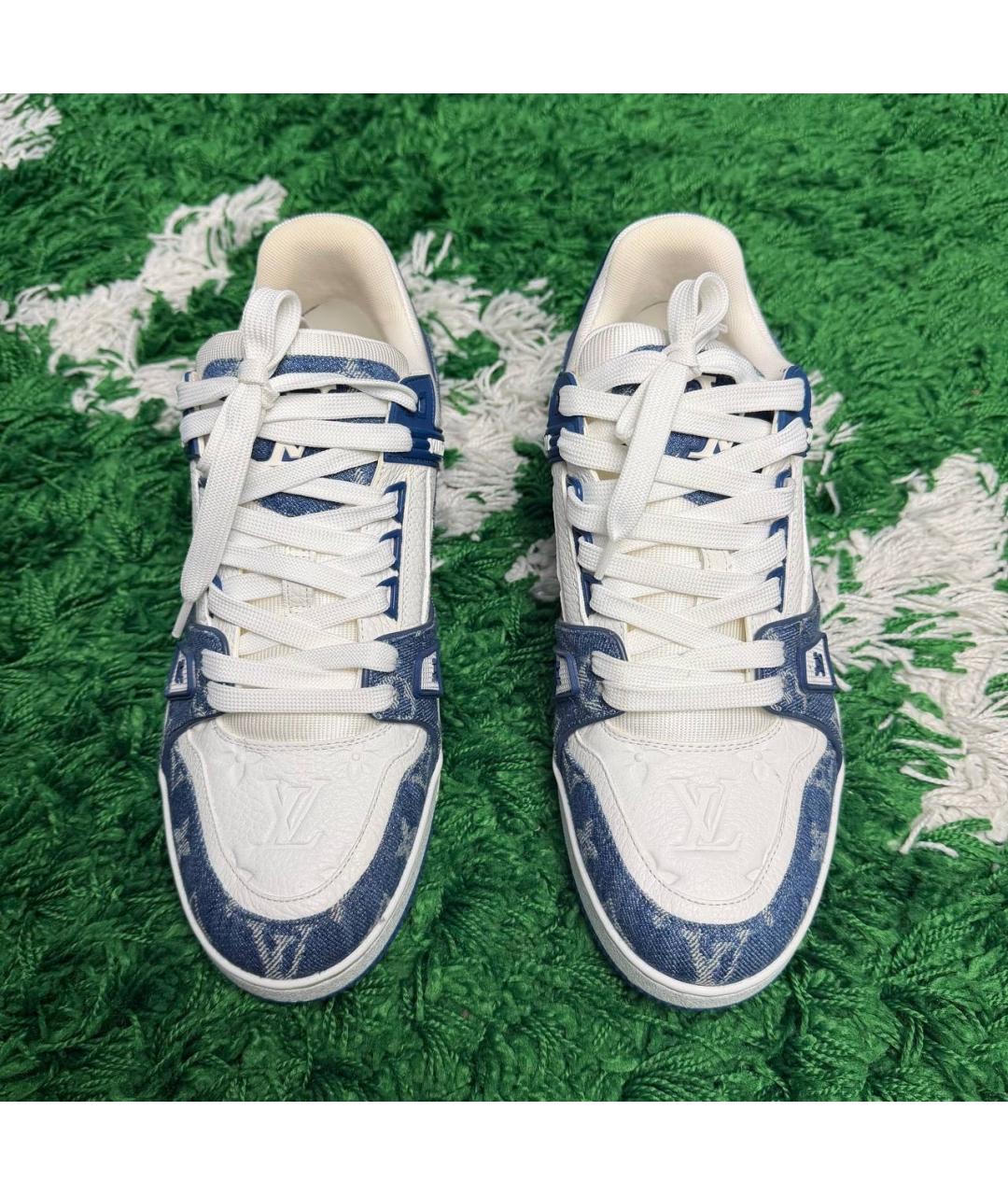 LOUIS VUITTON Белые кожаные низкие кроссовки / кеды, фото 3