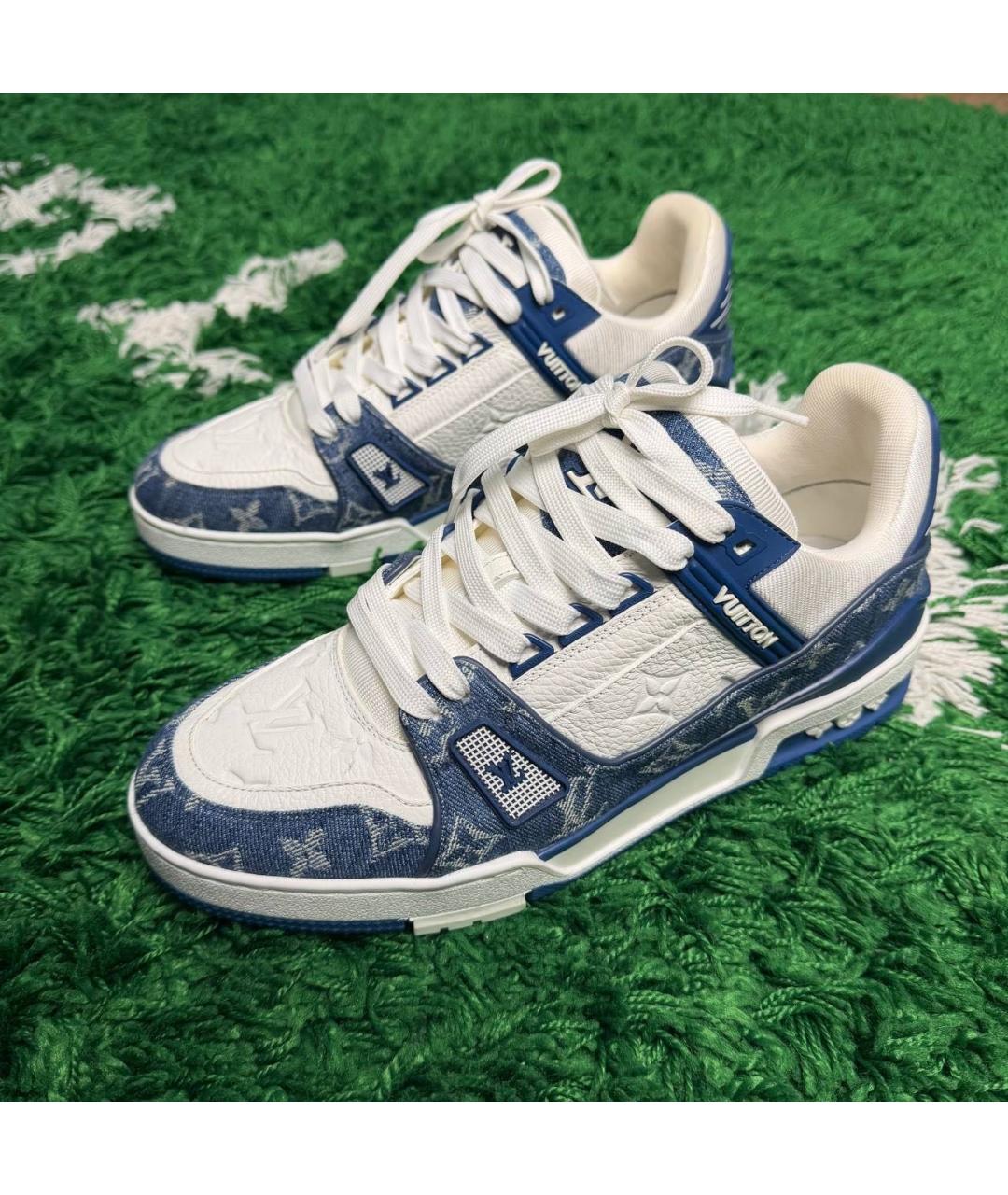 LOUIS VUITTON Белые кожаные низкие кроссовки / кеды, фото 2