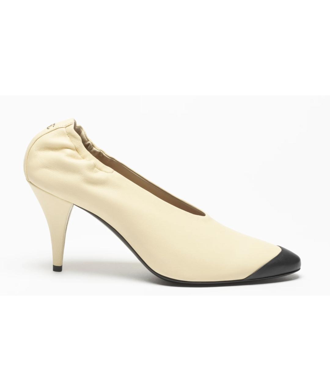 CHANEL Бежевые кожаные туфли, фото 10