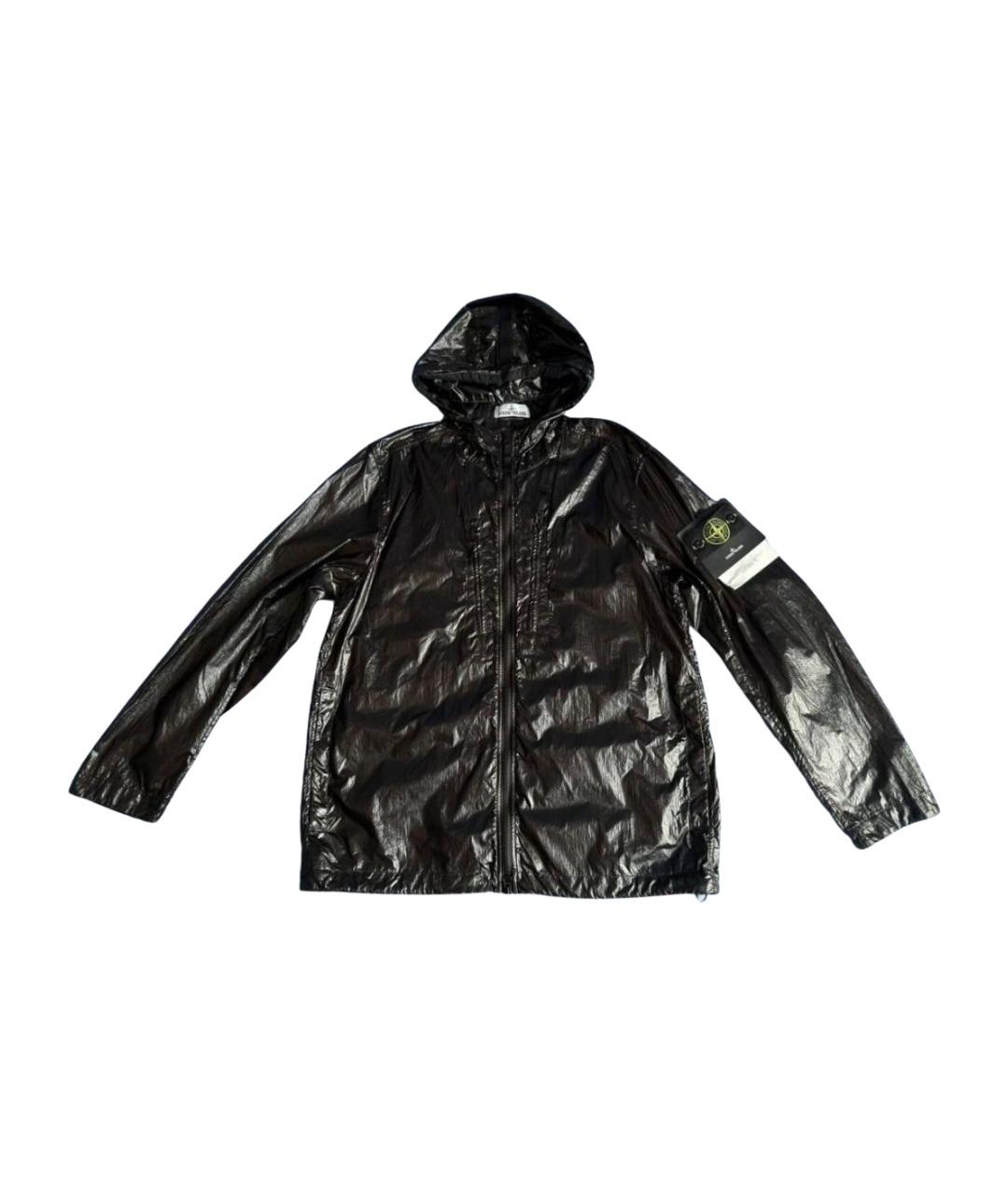 STONE ISLAND Черная полиуретановая куртка, фото 1