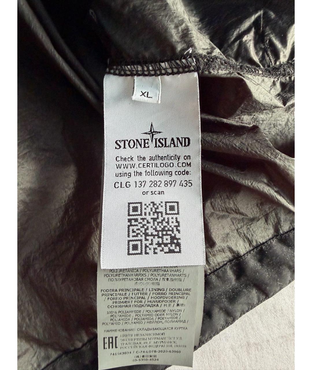 STONE ISLAND Черная полиуретановая куртка, фото 7