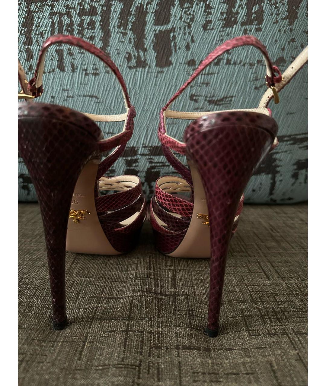 PRADA Бордовые кожаные туфли, фото 4