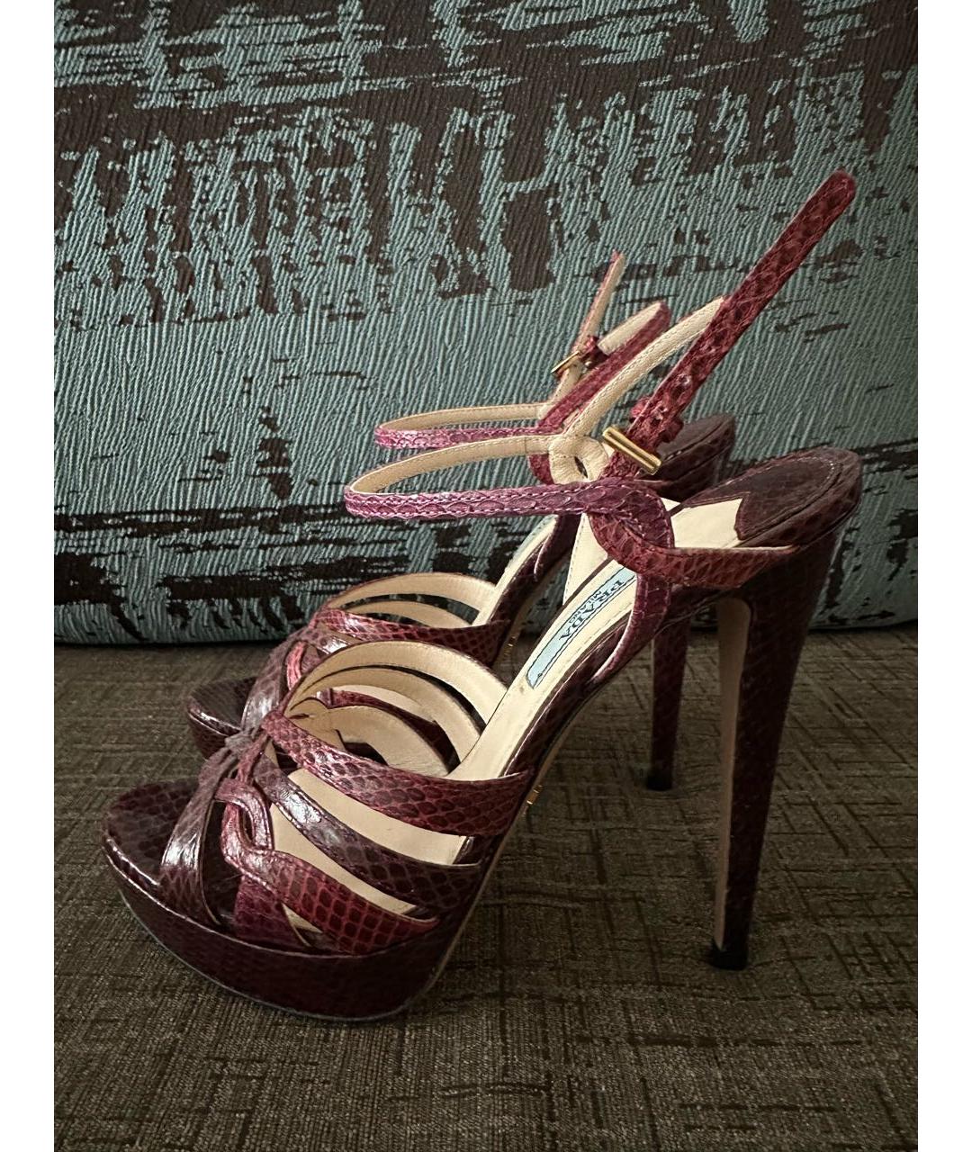 PRADA Бордовые кожаные туфли, фото 7