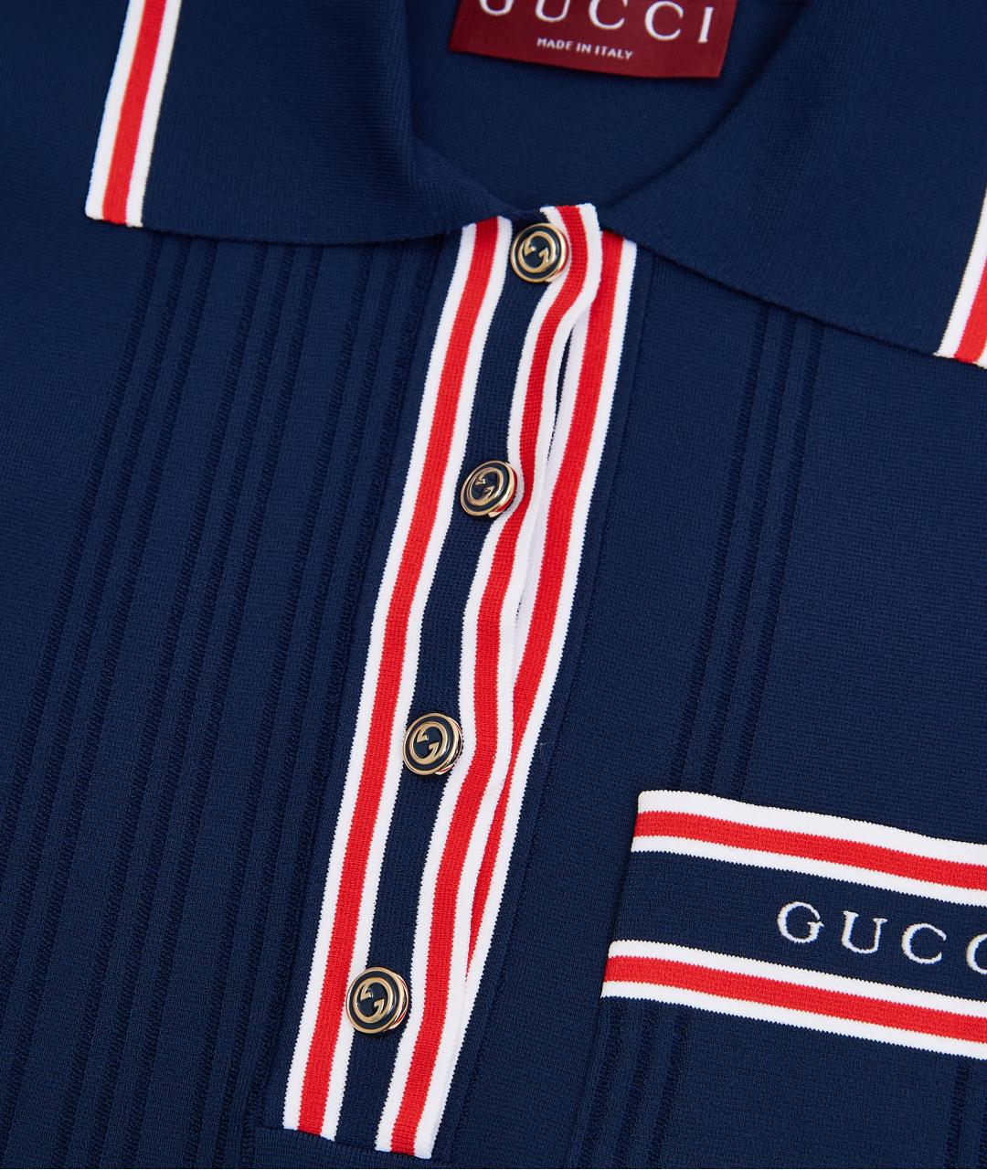 GUCCI Синяя вискозная футболка, фото 4
