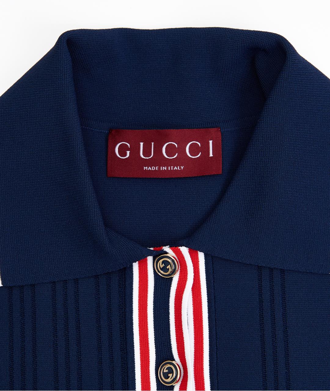 GUCCI Синяя вискозная футболка, фото 5