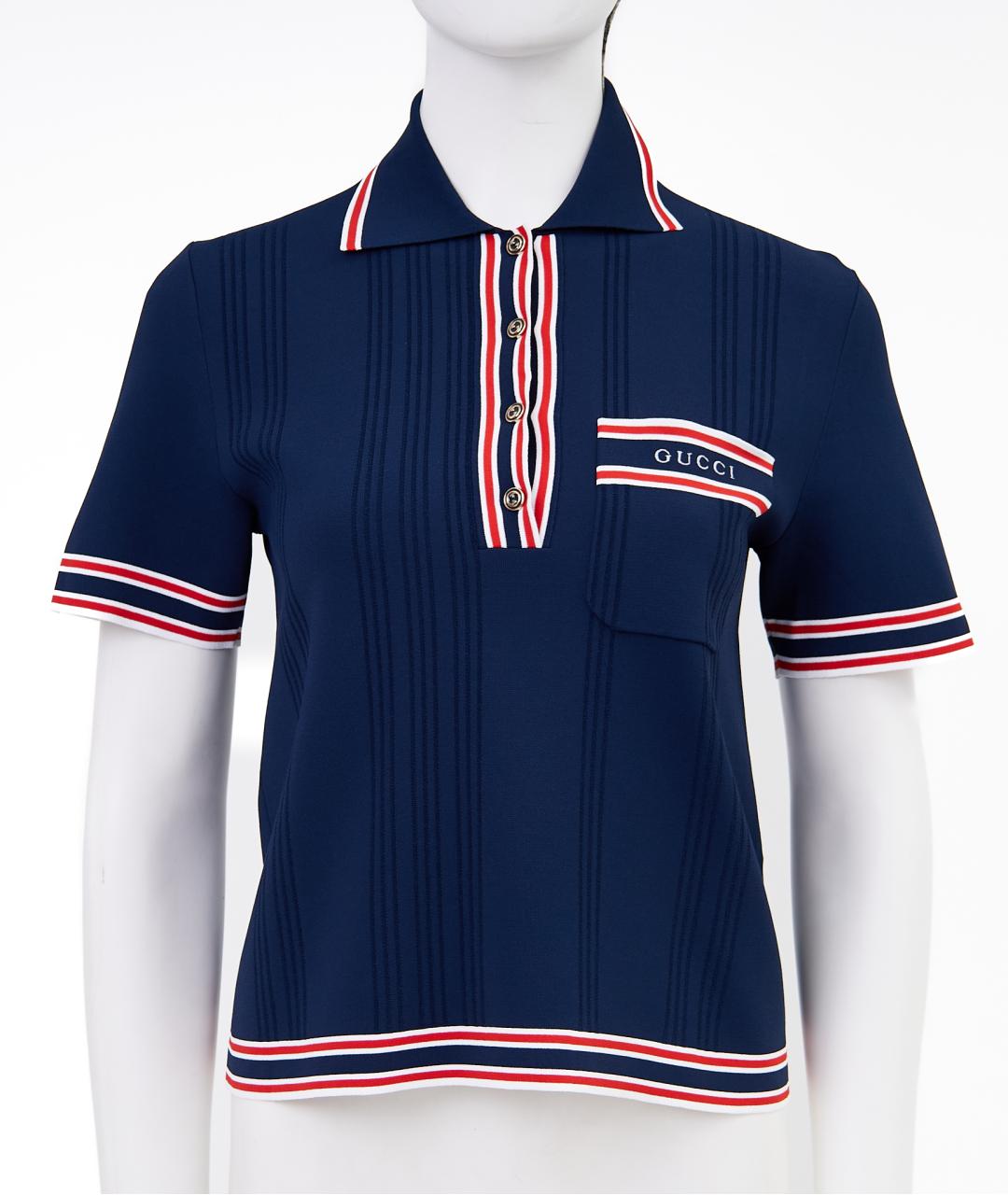 GUCCI Синяя вискозная футболка, фото 7