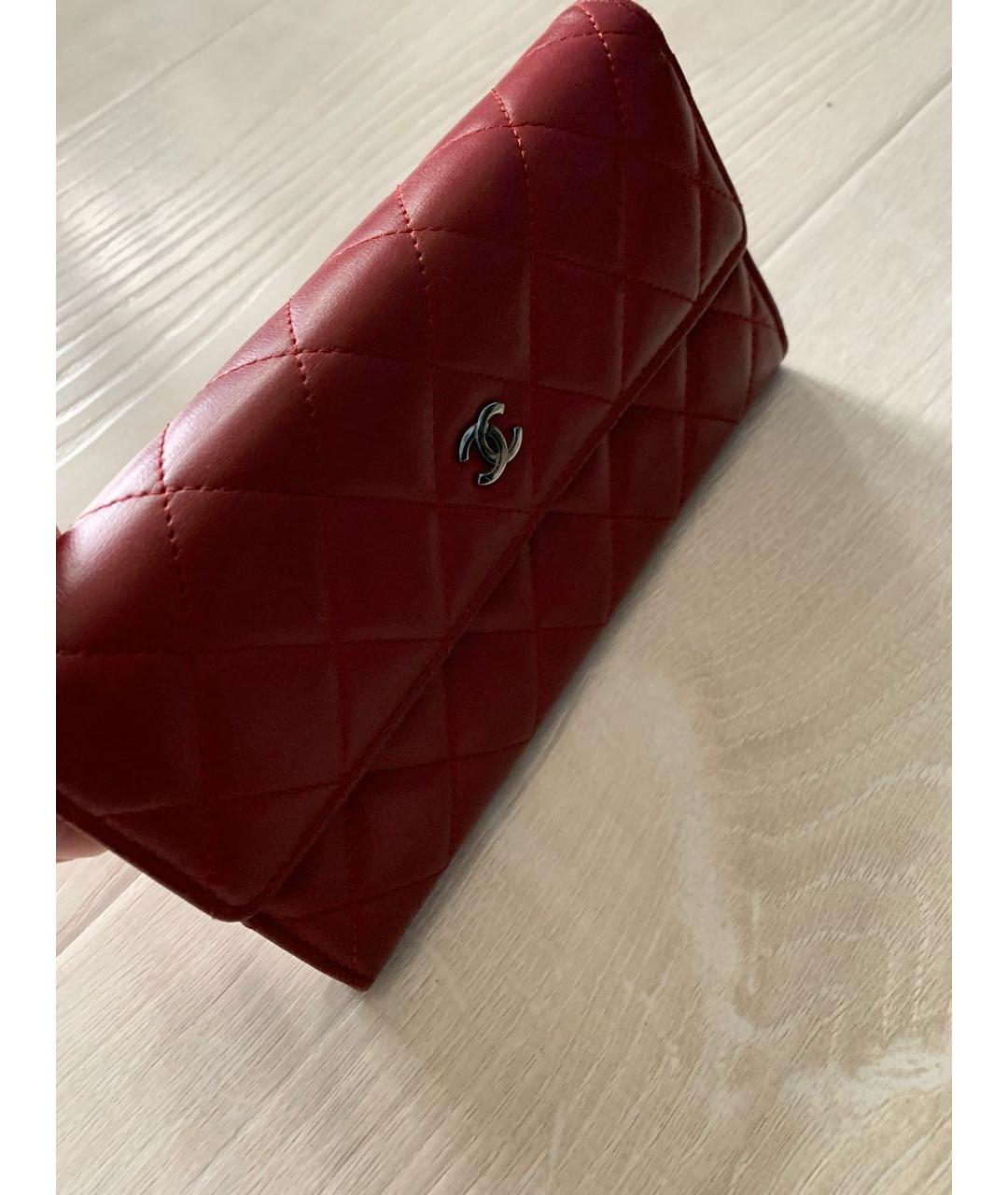 CHANEL Бордовый кожаный кошелек, фото 2