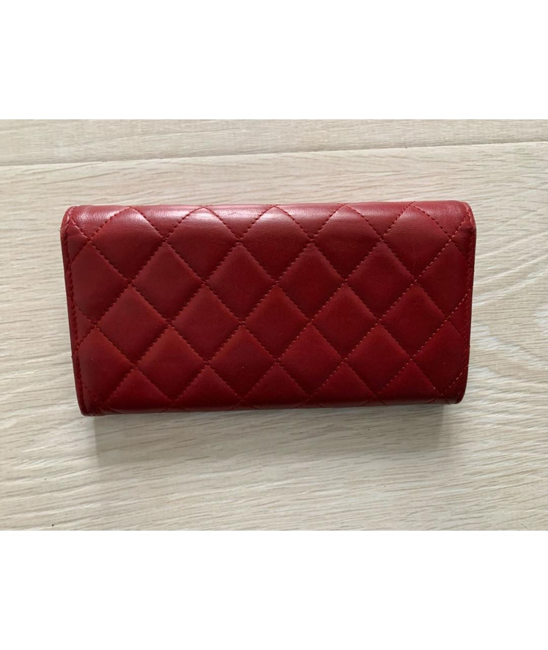 CHANEL Бордовый кожаный кошелек, фото 3