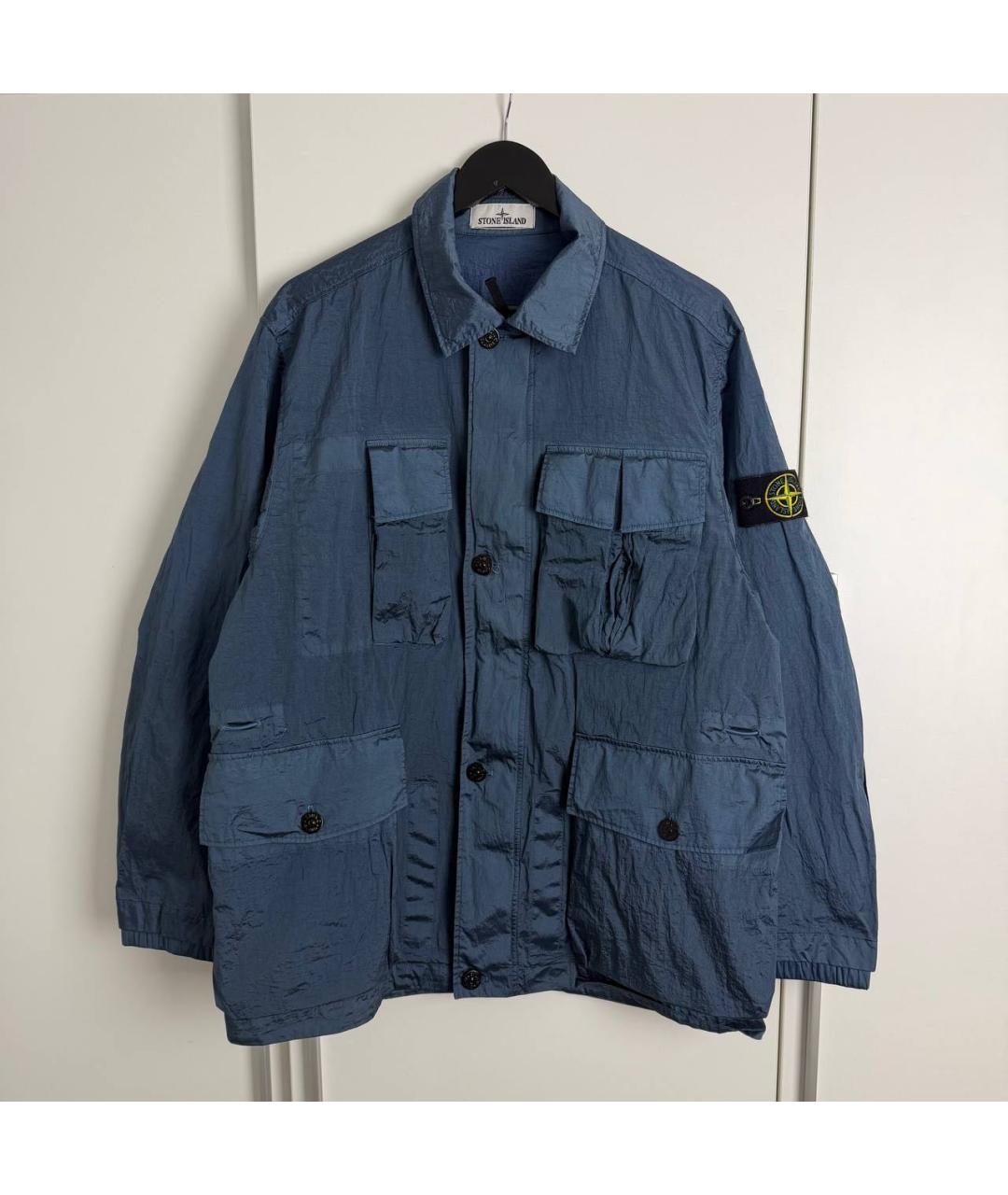 STONE ISLAND Голубая полиамидовая куртка, фото 2