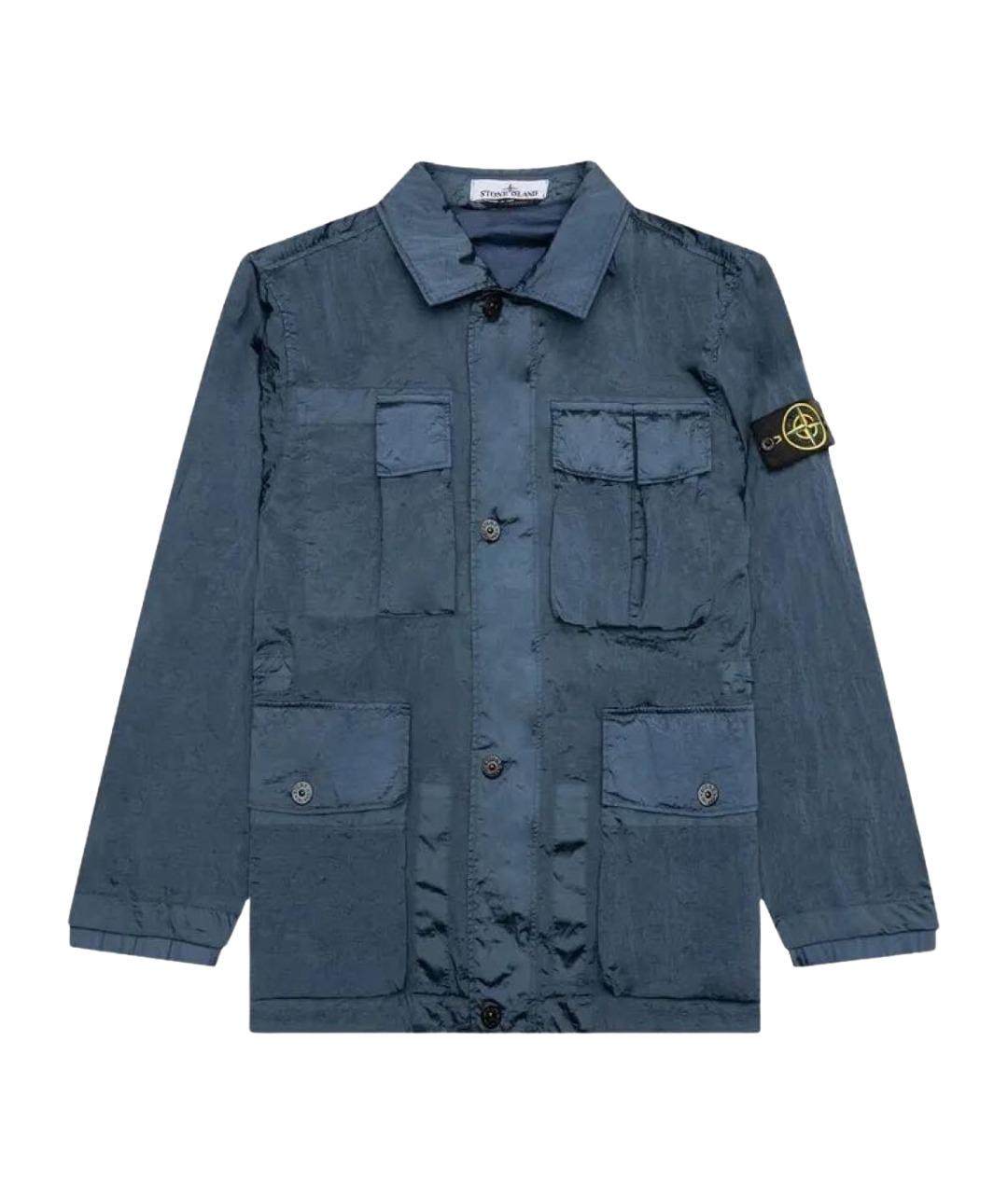 STONE ISLAND Голубая полиамидовая куртка, фото 1