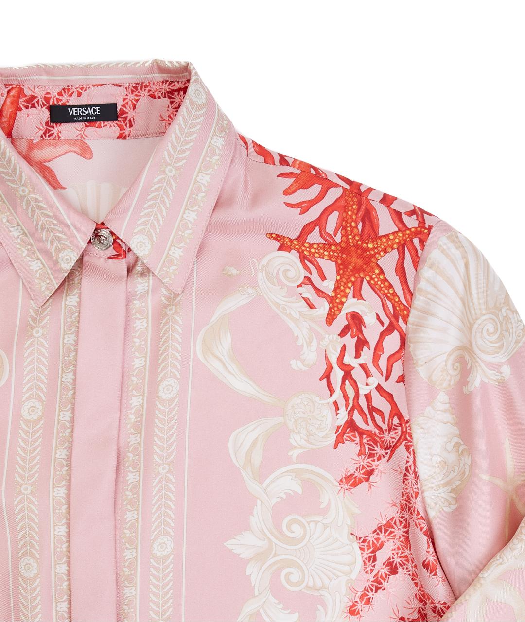 VERSACE Розовая шелковая рубашка, фото 4
