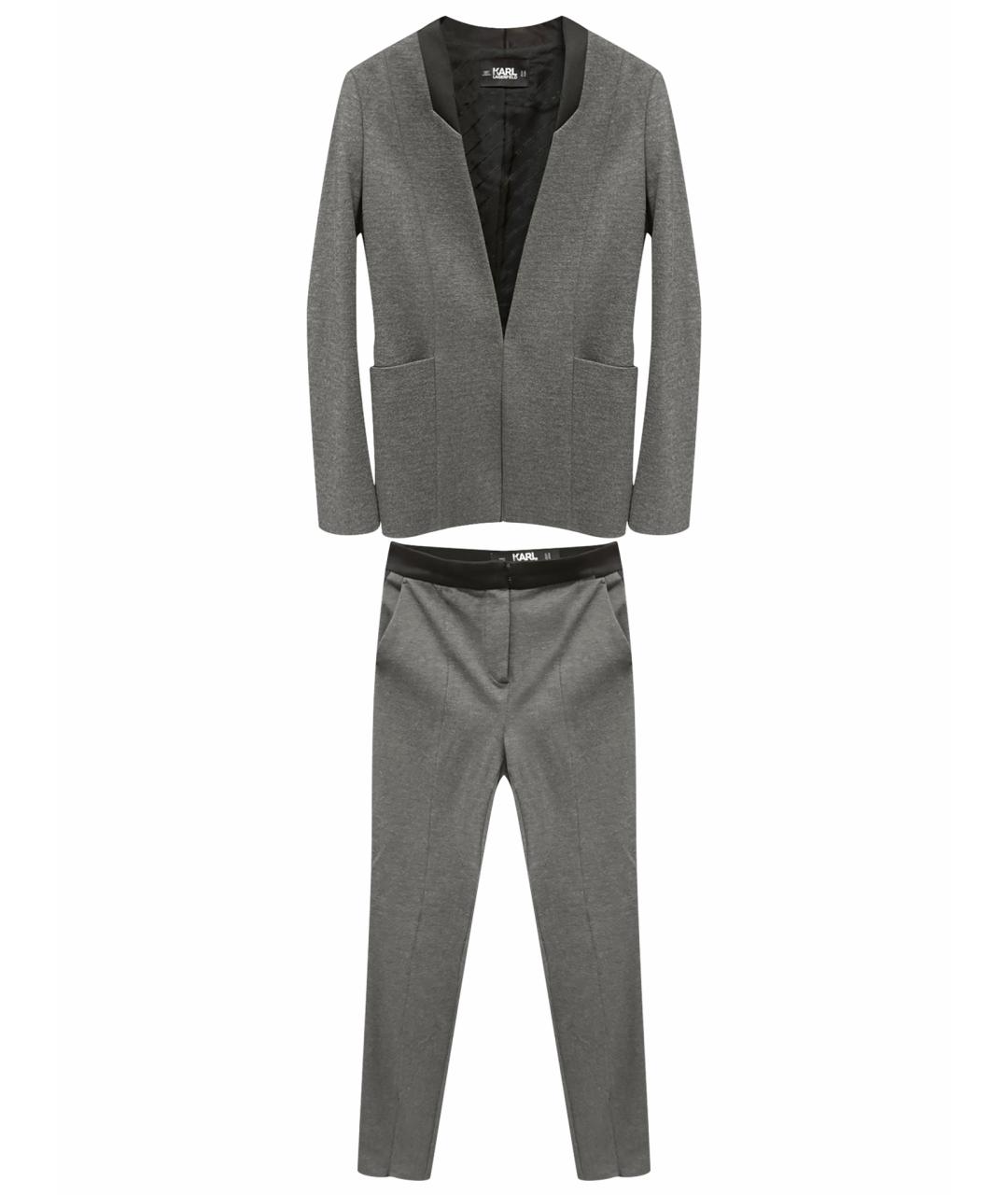 KARL LAGERFELD Серый полиэстеровый костюм с брюками, фото 1