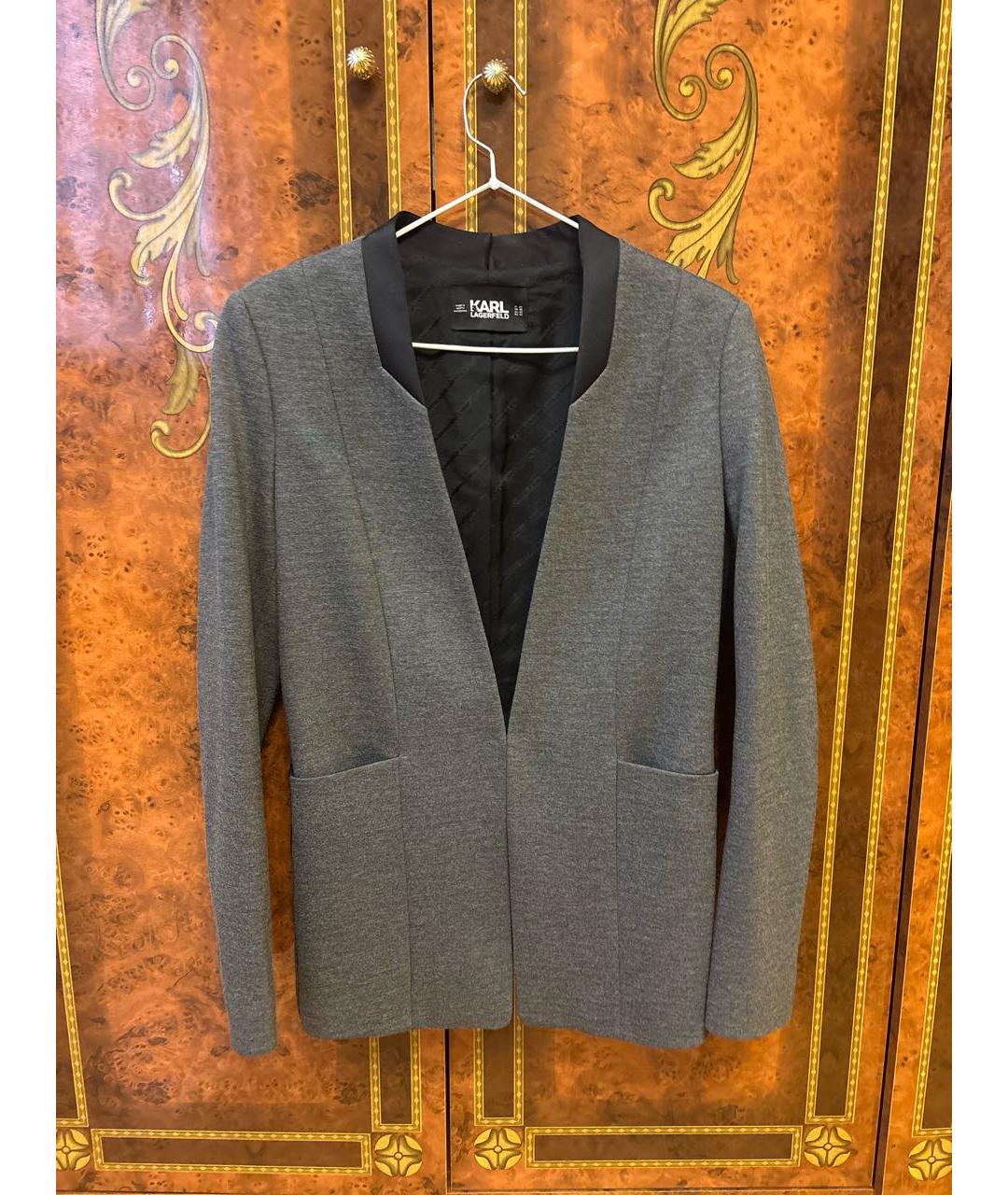 KARL LAGERFELD Серый полиэстеровый костюм с брюками, фото 5