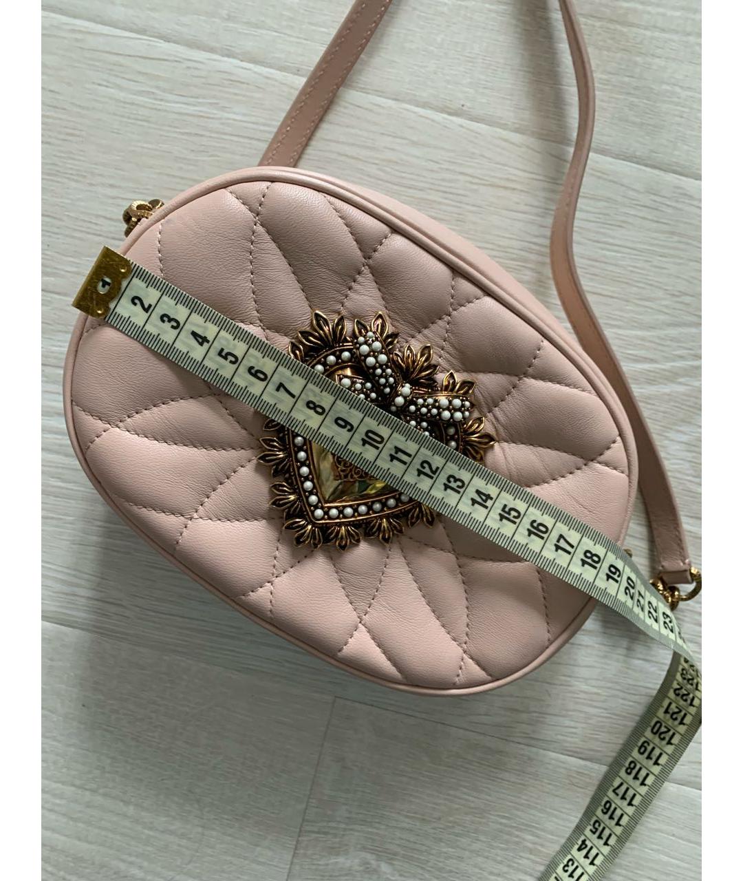 DOLCE&GABBANA Розовая кожаная сумка через плечо, фото 6